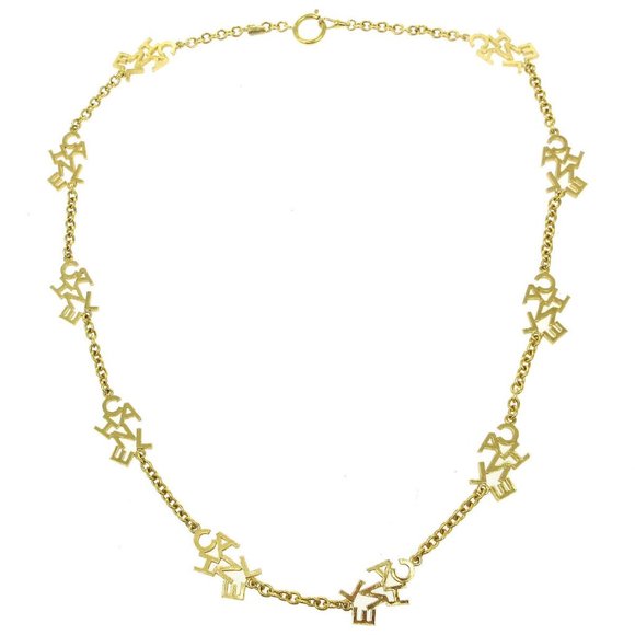 CHANEL CC Logos Charm Gold Chain Pendant Necklace Accessories 31836 - Picture 1 of 4
